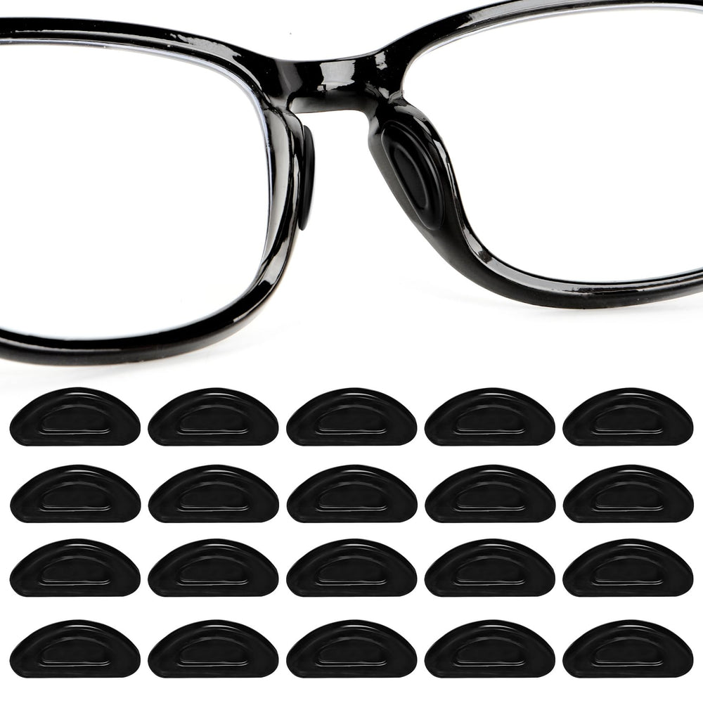 Black eyeglass nose pads 0.28 x 0.59 inches (0.7 x 1.5 cm) 1 mm thick