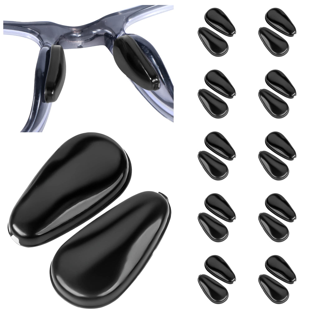 Close-up of silicone eyeglass nose pads with air chamber