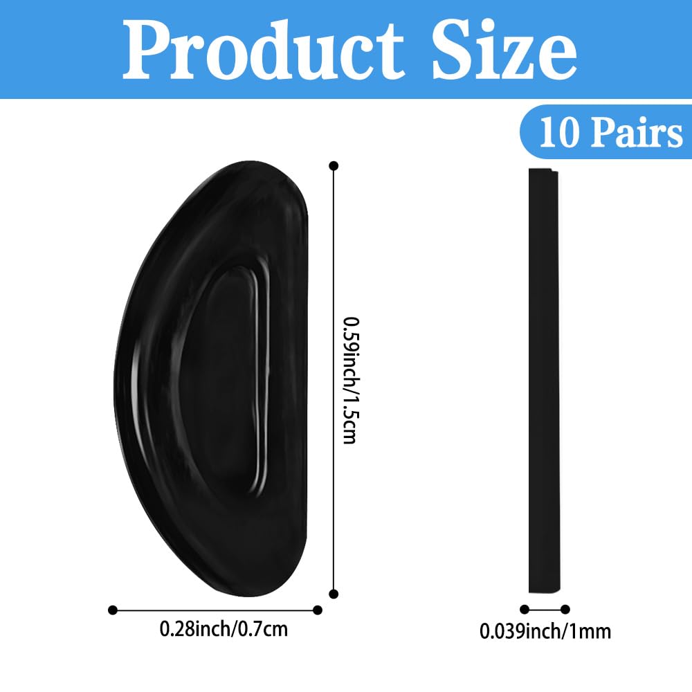 Close-up of silicone anti-slip nose pads for glasses