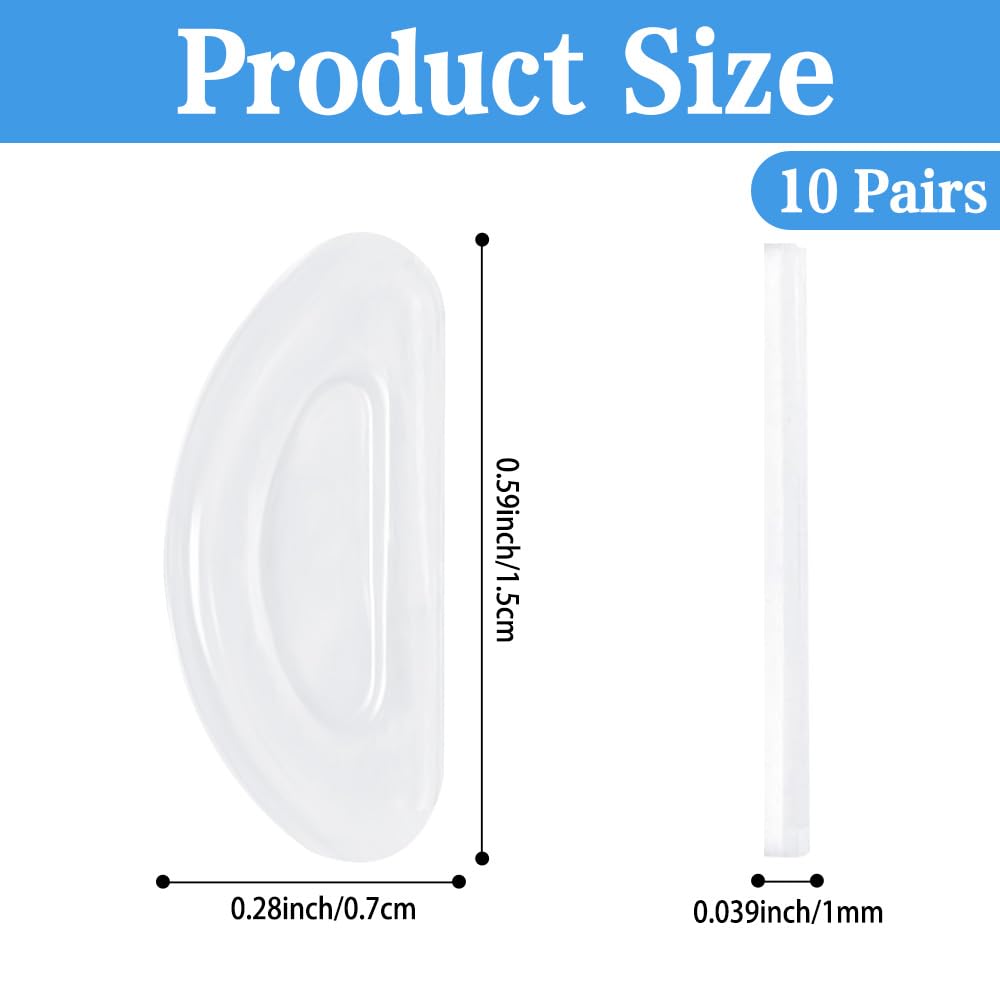 Close-up of 1 mm thick silicone nose pads