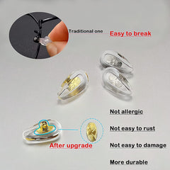 Tear-drop shaped silicone nose pad with air chamber