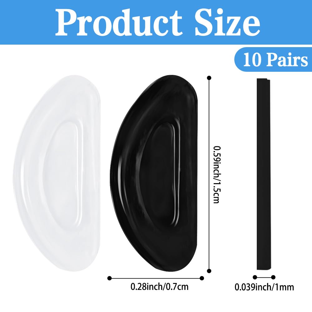 Close-up of soft silicone anti-slip nose pad with self-adhesive backing