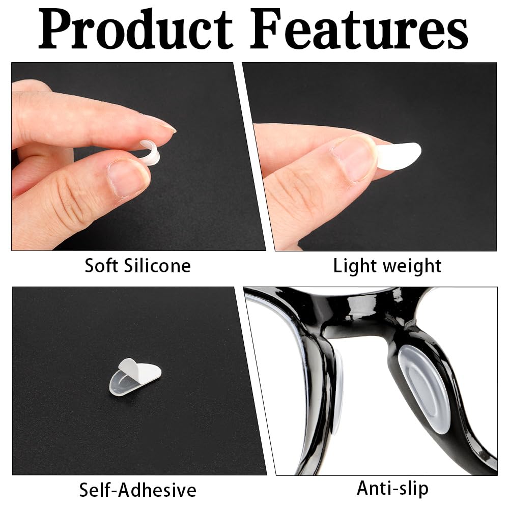 Nose pads installed on eyeglasses to prevent slipping