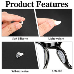 Nose pads installed on eyeglasses to prevent slipping