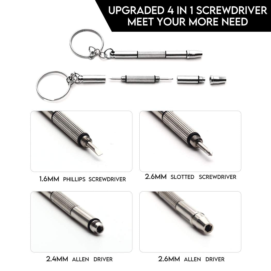 4-in-1 screwdriver kit with tiny screws
