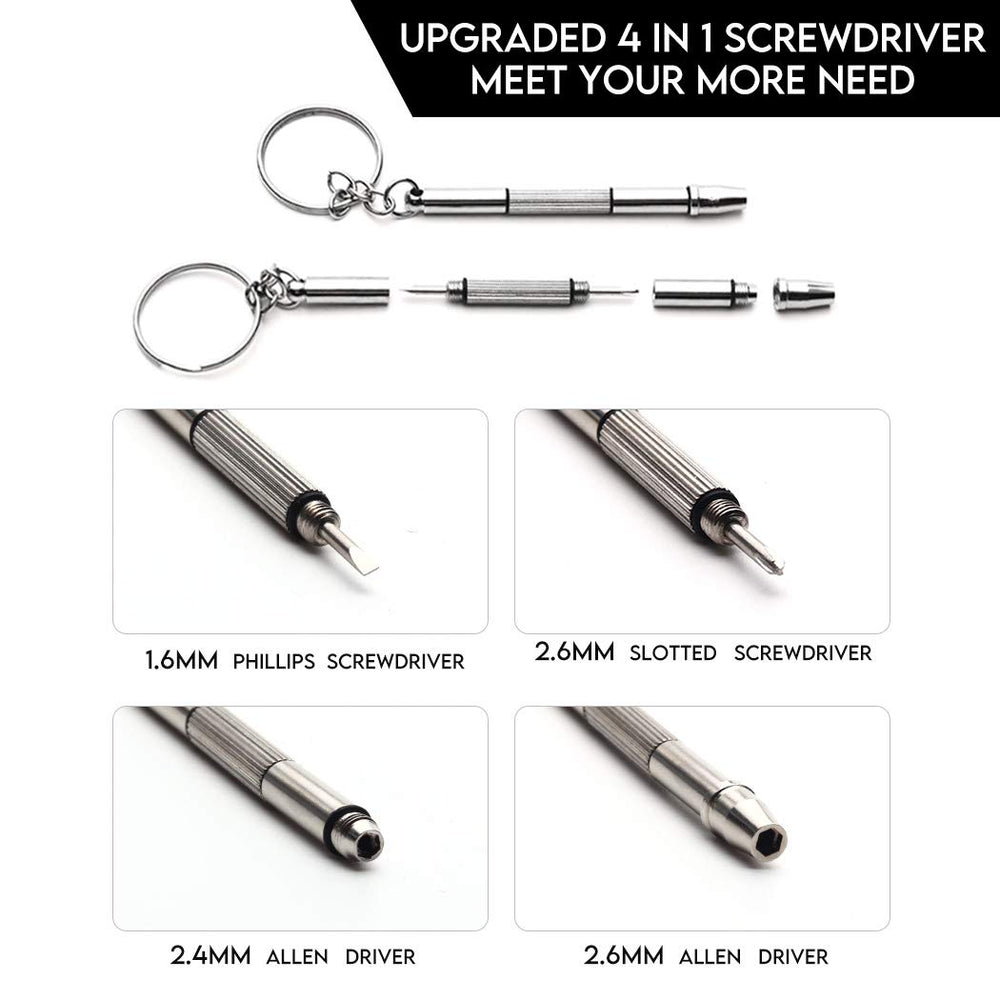 4-in-1 screwdriver kit with tiny screws