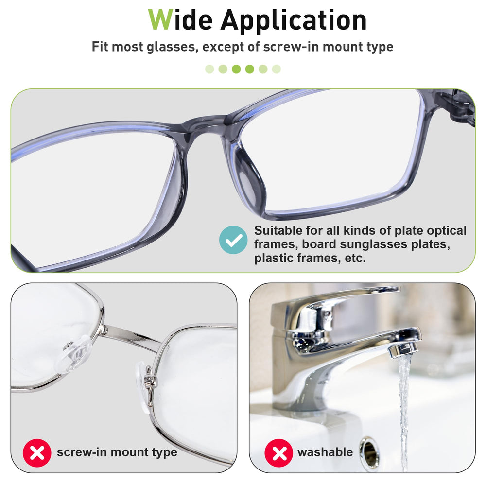 Nose pads compatible with regular glasses, sunglasses and nearsighted glasses