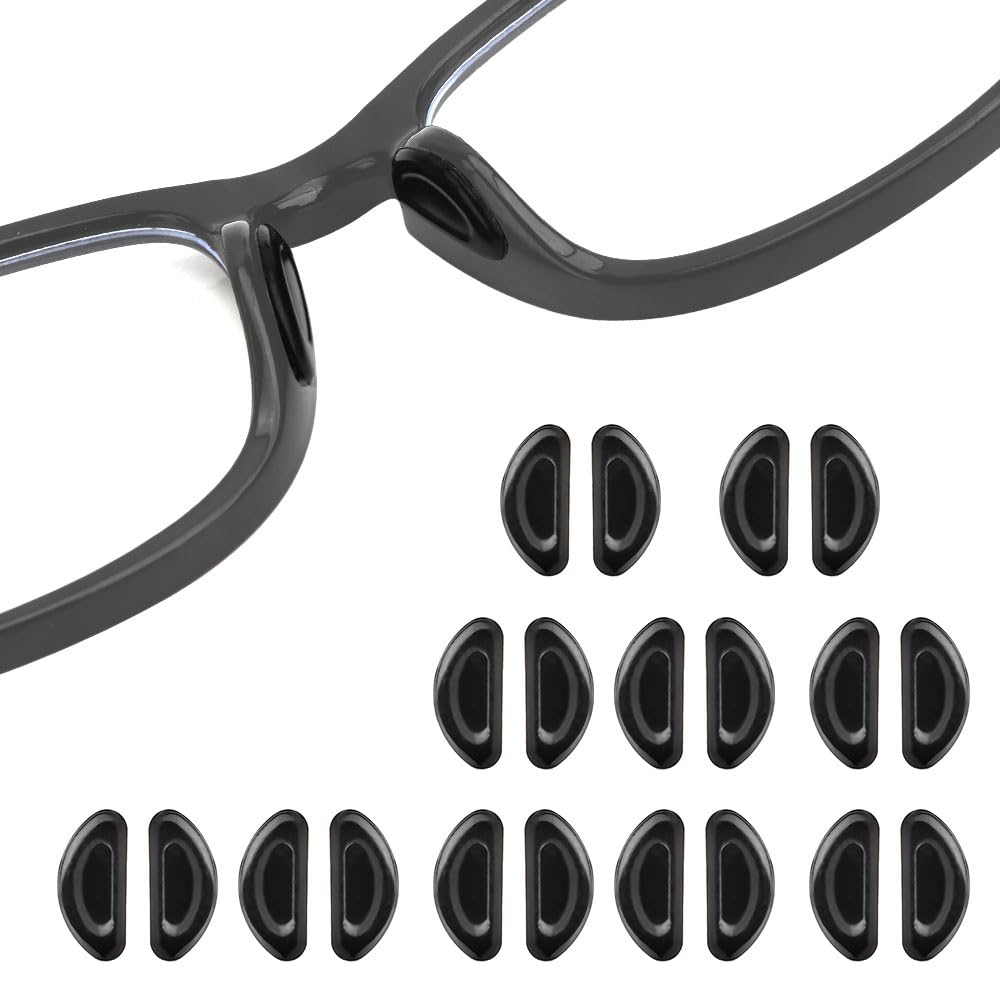 Black silicone eyeglass nose pads set, 10 pairs