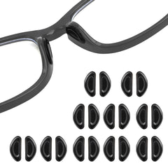 Black silicone eyeglass nose pads set, 10 pairs