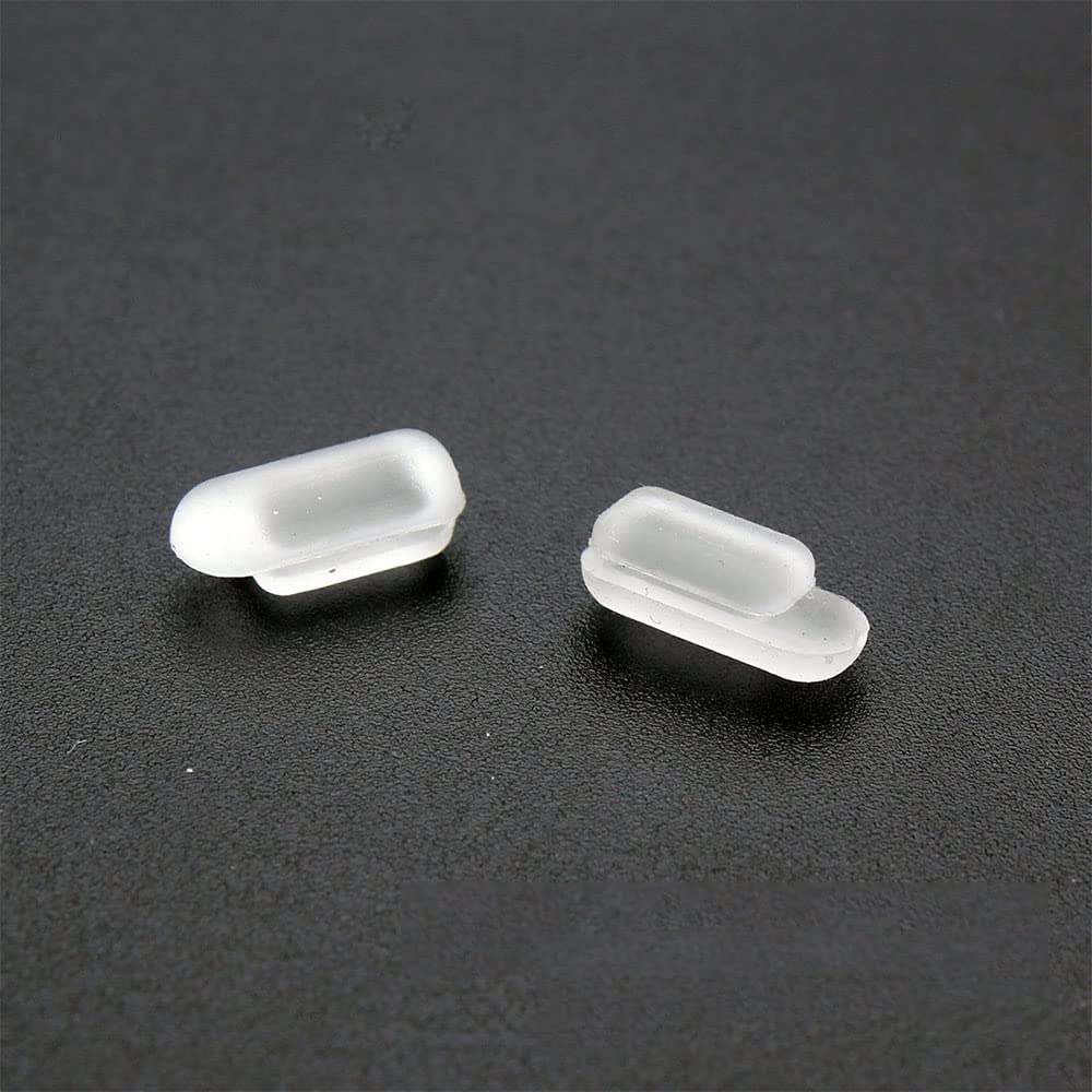 Push-in or slide-in silicone nose pad with 6x3mm mount