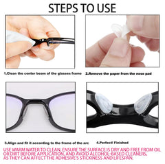 Self-adhesive nose pads for glasses, easy peel-and-stick