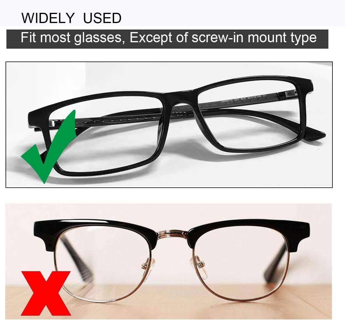 Compatible with various glasses—frames and sunglasses