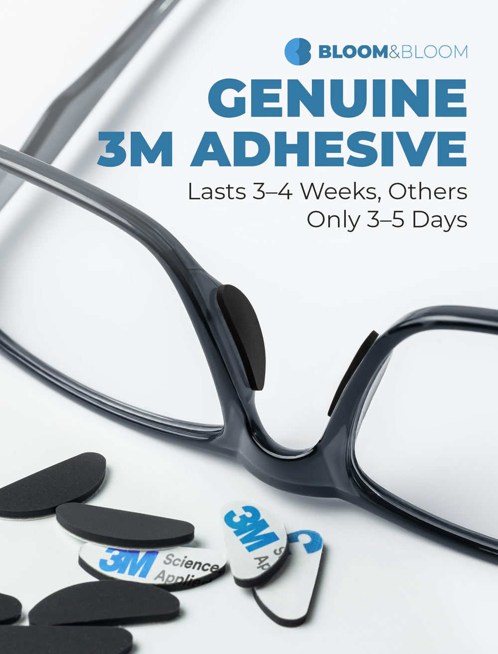 Anti-slip nose pads prevent glasses from sliding down