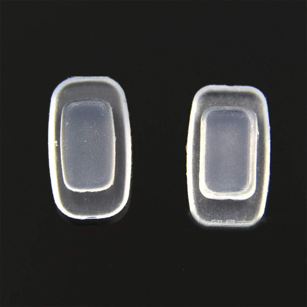 Push-in and slide-in silicone nose pads mounting for glasses