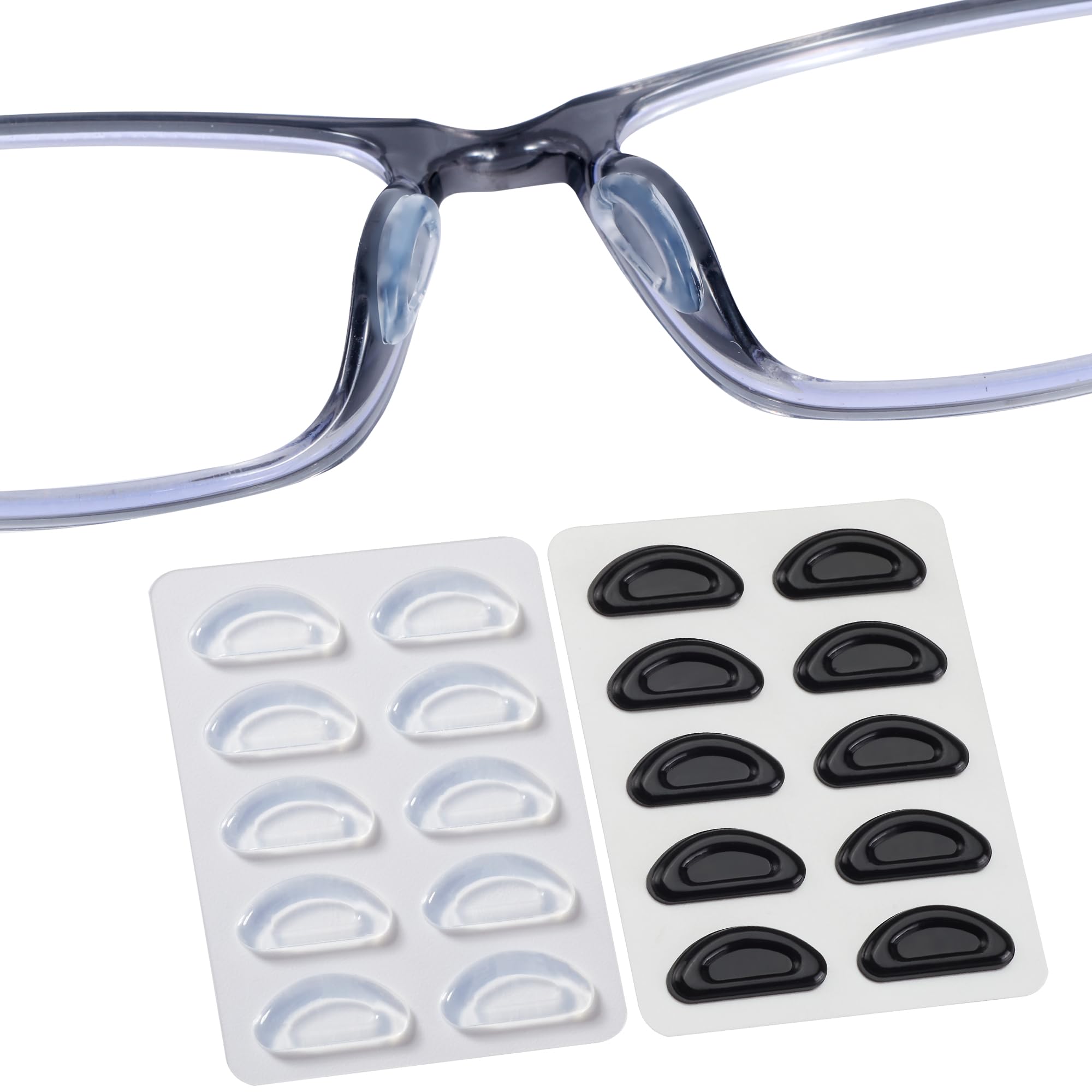 Gdnmpat eyeglass nose pads covers - clear silicone close-up