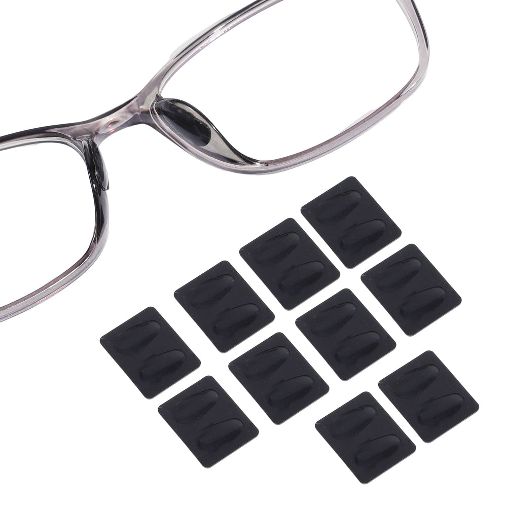 Adhesive-backed silicone eyeglass nose pad — front view