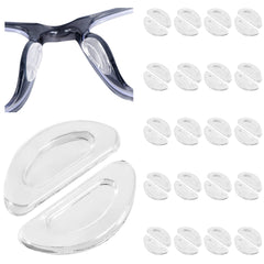 Clear silicone eyeglass nose pads with anti-slip backing