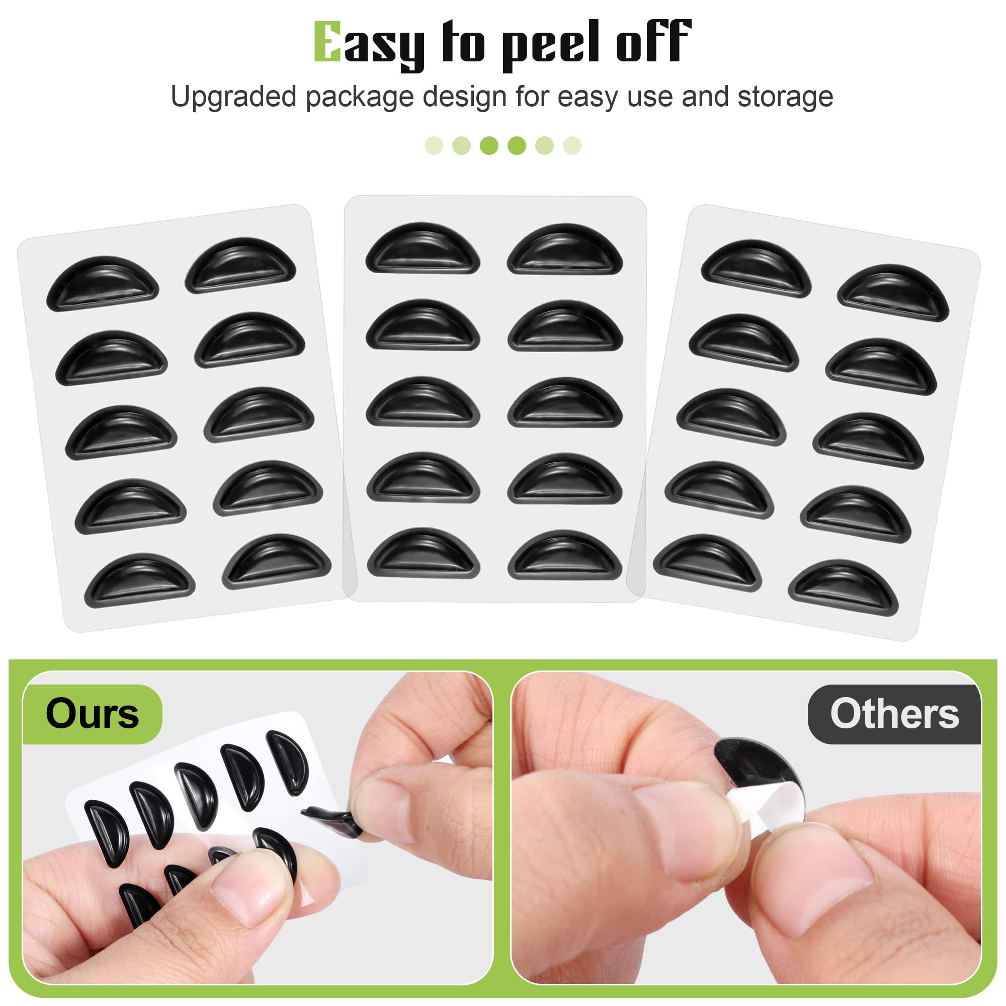 Lightweight soft silicone nose pads distributing pressure on nose bridge