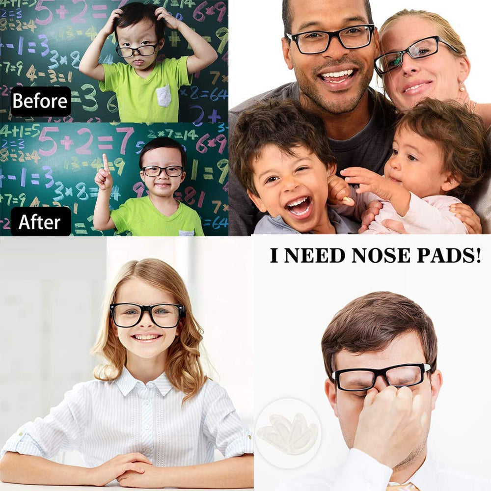 Close-up of anti-slip nose pads on glasses