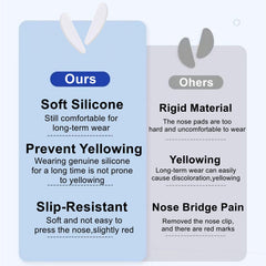 close-up view of 1mm clear silicone nose pads for glasses