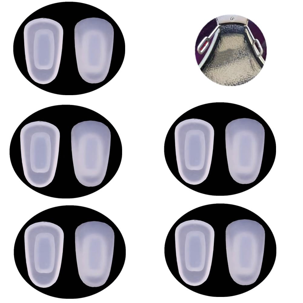 Five pairs of 12x7mm silicone eyeglass nose pads (soft and comfortable)