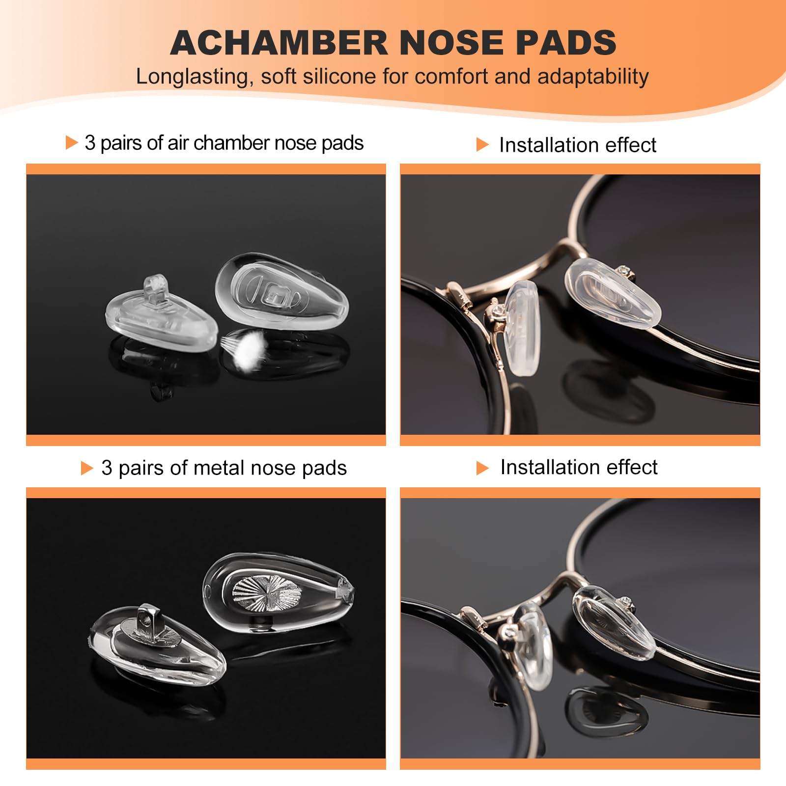 Close-up of air chamber design on nose pad