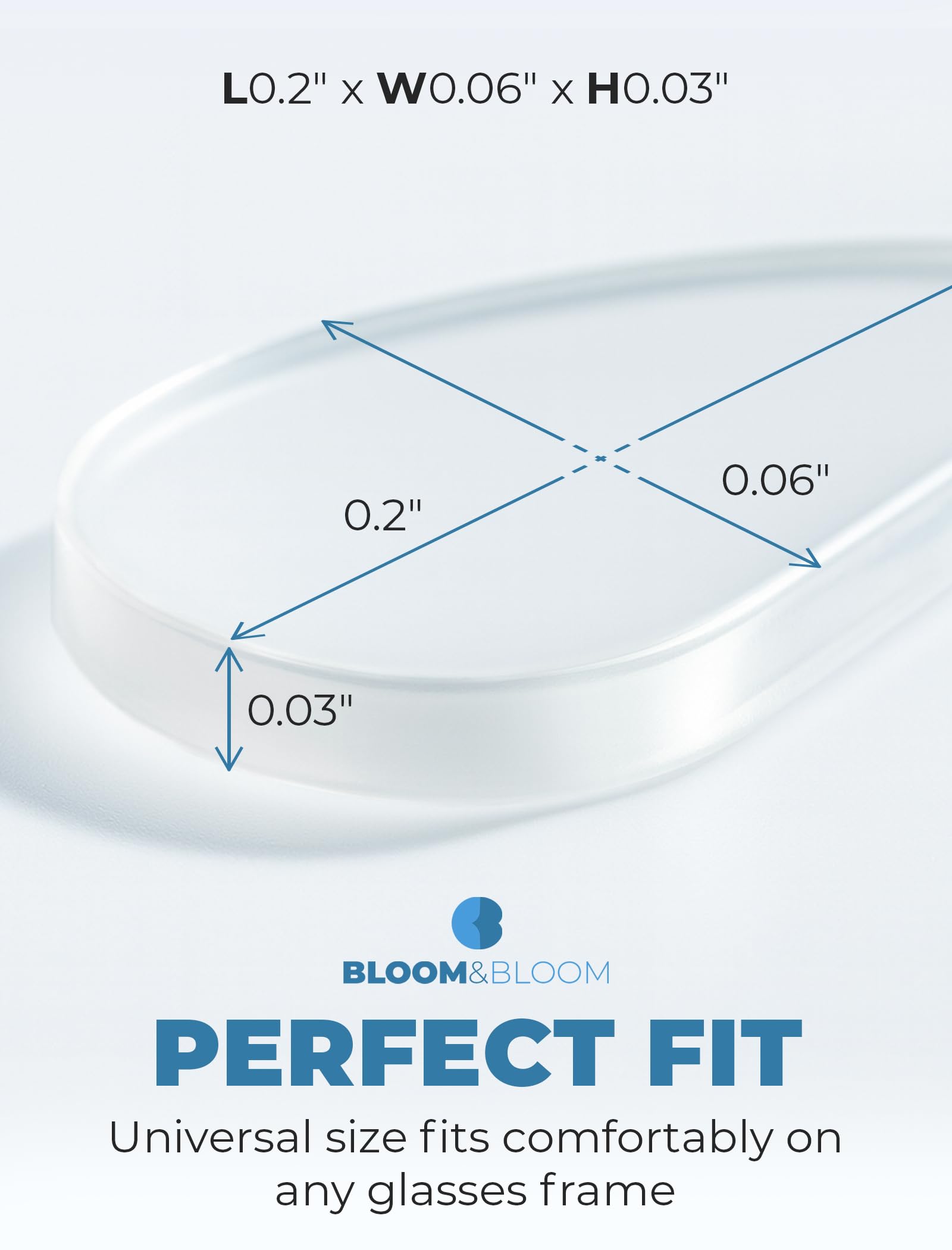Stick-on anti-slip nose pads on glasses