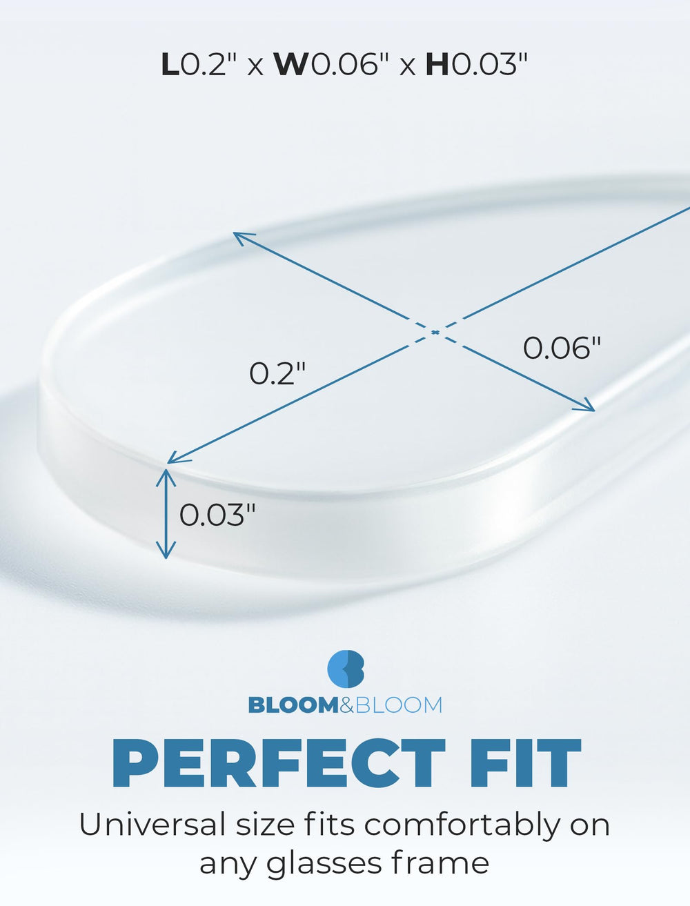 Stick-on anti-slip nose pads on glasses