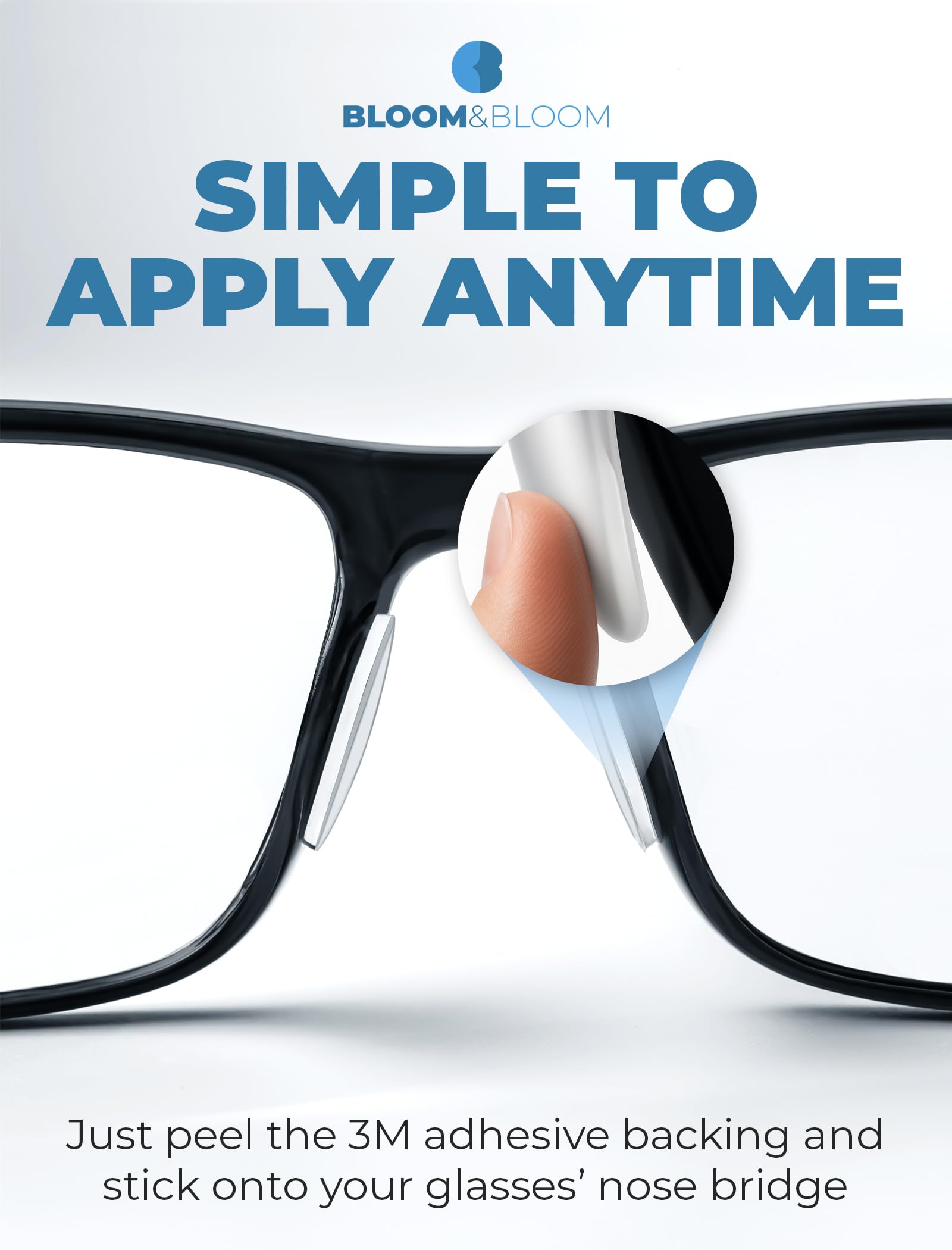 Anti-slip pads maintaining glasses in place during activity