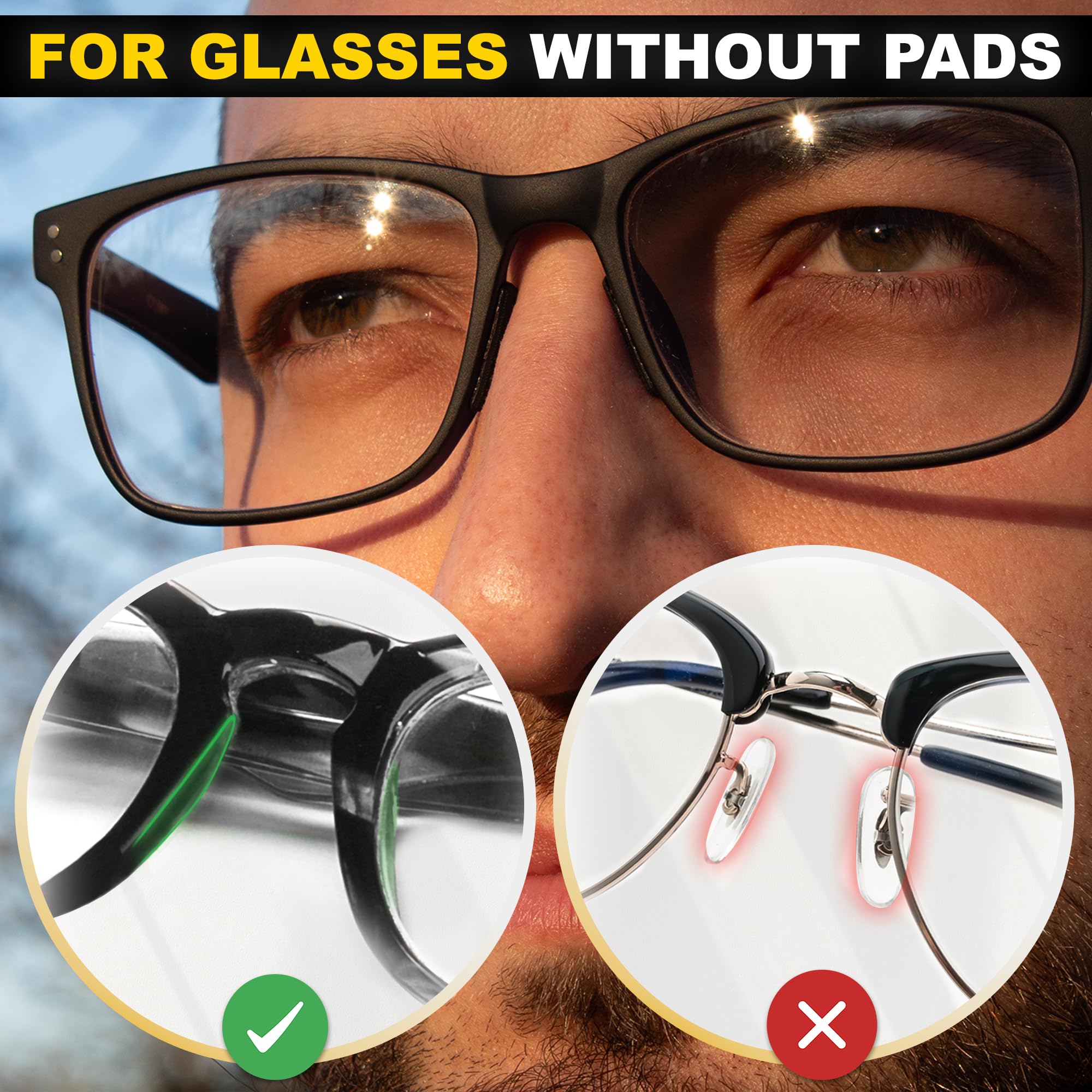 Six-pack adhesive nose pads kit for most frames