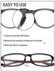 Anti-slip nose pads attached to eyeglasses