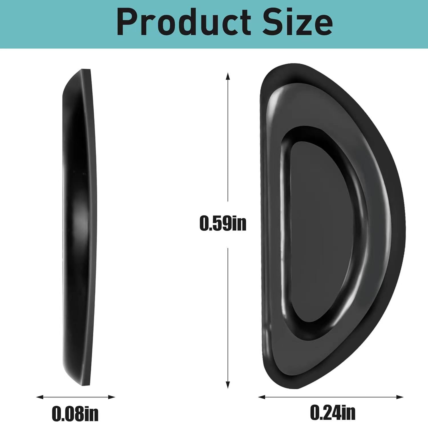 Self-adhesive silicone nose pads for glasses in black
