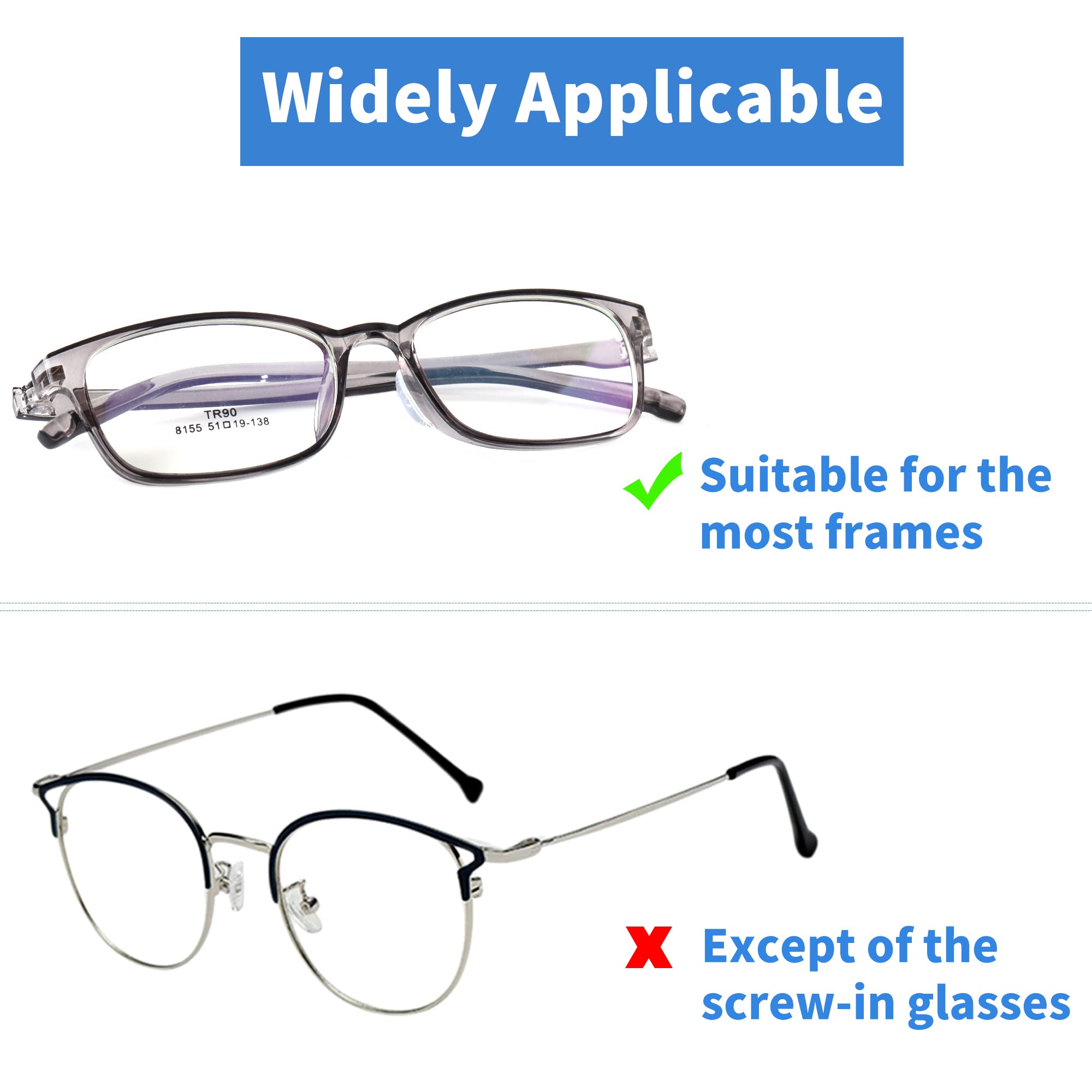 Soft silicone cushion nose pads compatible with various frames