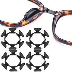 Black adhesive silicone eyeglass nose pads for plastic frames (1.8mm).