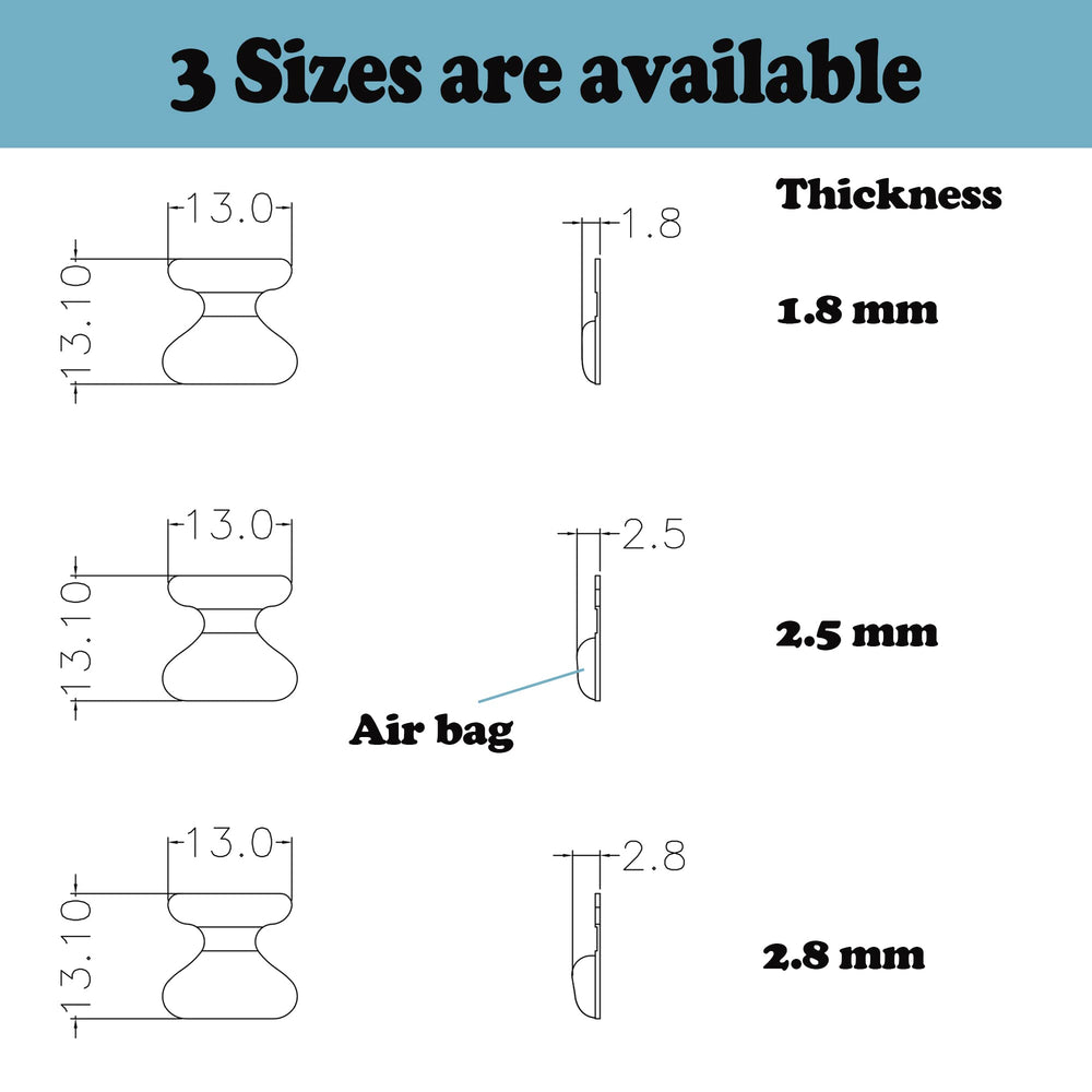 Clear silicone nose pads with 2.8mm thickness