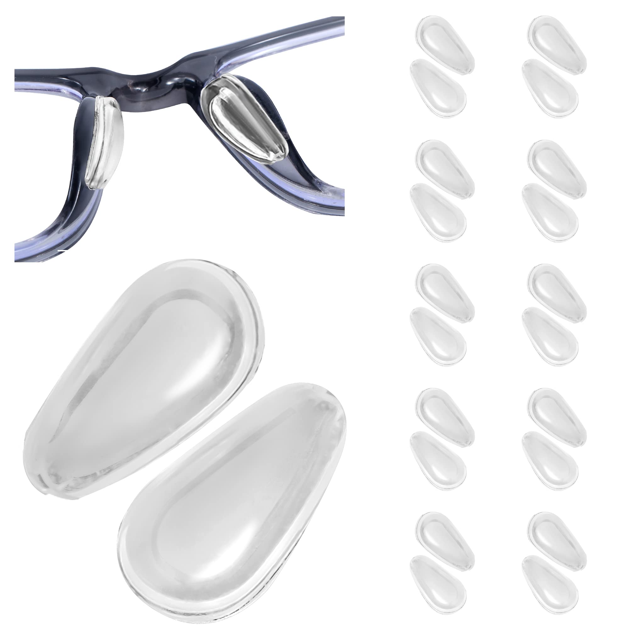 Clear eyeglass nose pad with air chamber design
