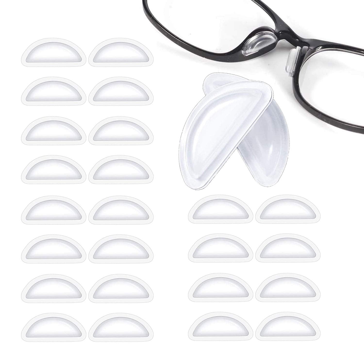 Clear silicone air bag nose pads for eyeglasses, 3.5mm thickness