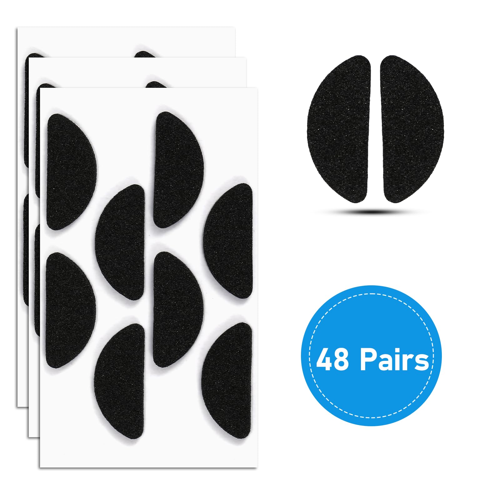 Anti-slip foam nose pads in use with glasses