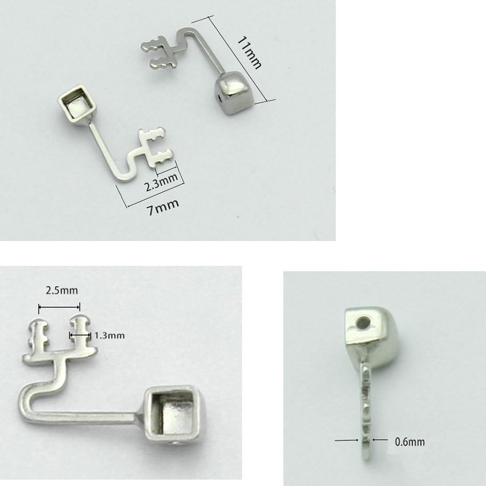 Close-up of stainless steel nose pads and replacement arm