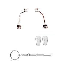 Close-up of eyeglass nose pads arm stainless steel repair kit component 1
