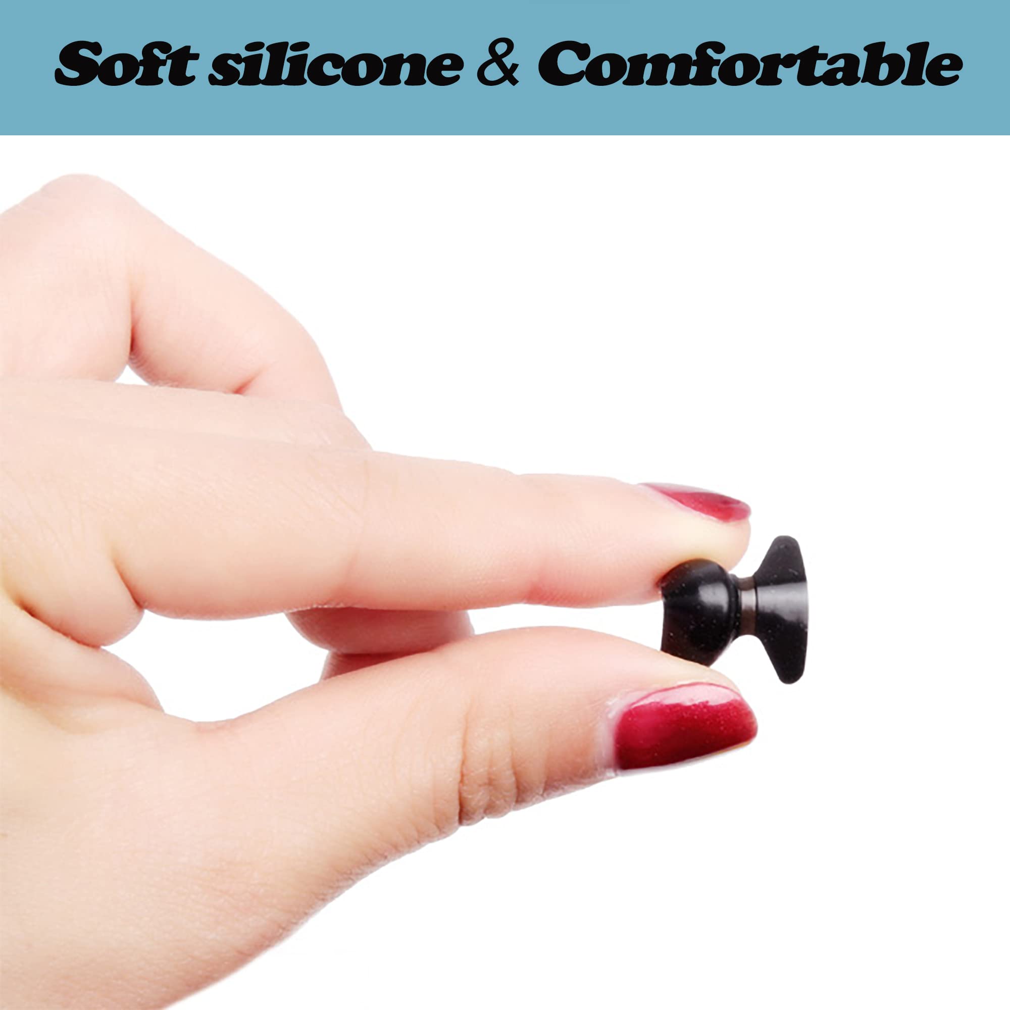 Nose pads applying onto a frame showing adhesive edge