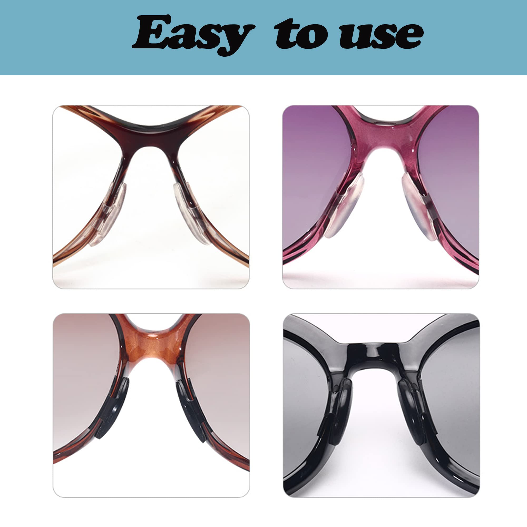 Glasses with anti-slip silicone nose pads