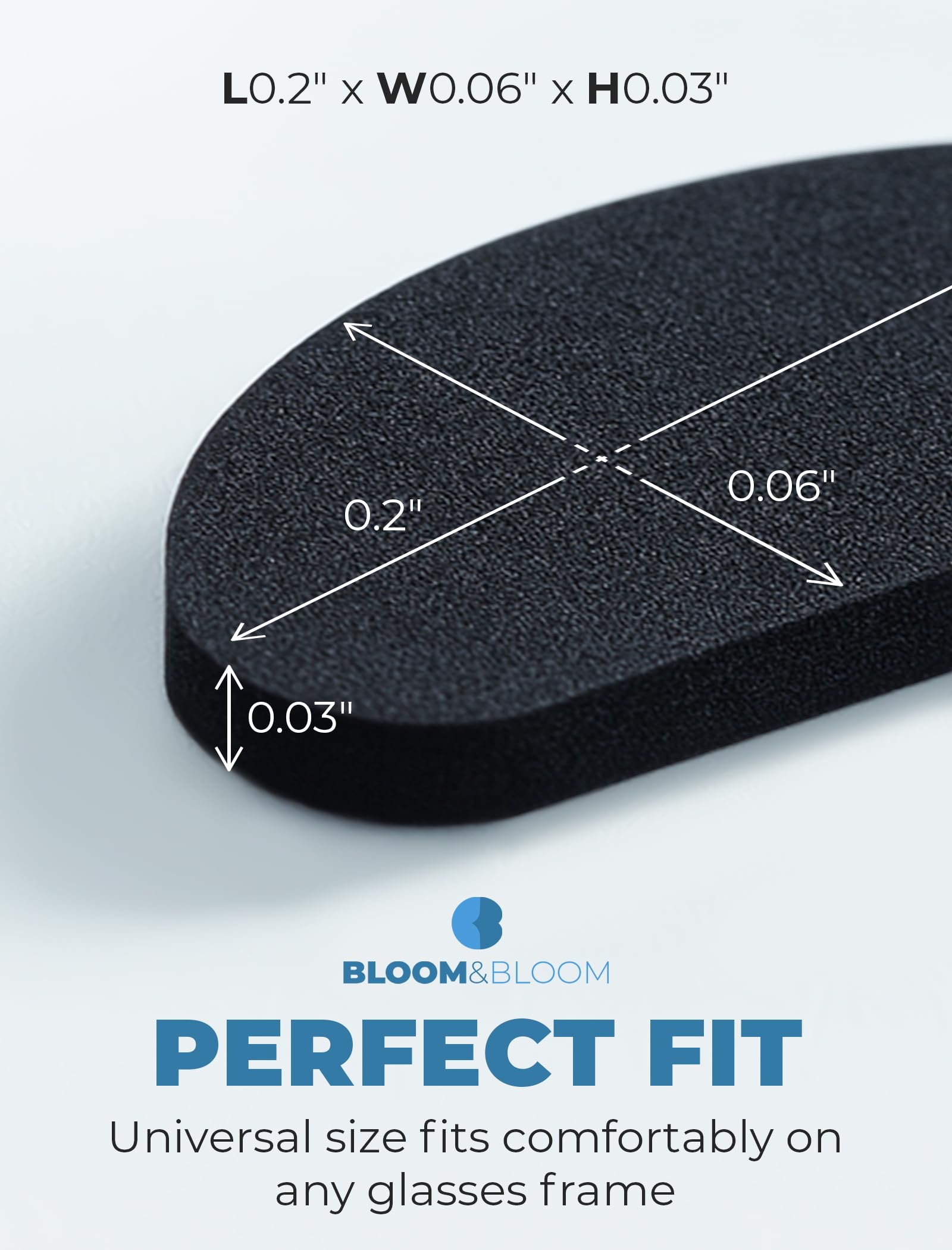 Soft silicone nose pads on frames, comfortable daily wear