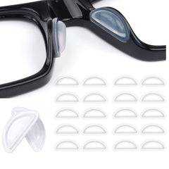Clear silicone eyeglass nose pads, 3.5mm, 10 pairs - front view
