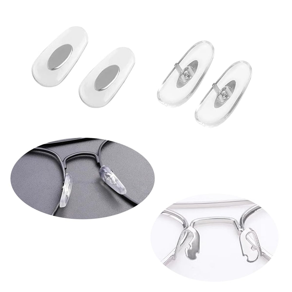 Clip-on eyeglass nose pads for Aviator frames - front view