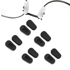Black slip-on silicone eyeglass nose pads covers - front view