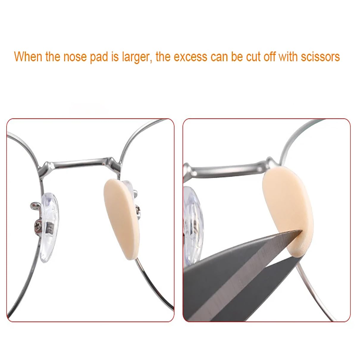 Close-up of foam nose pad shapes: D-shaped, oval, waterdrop