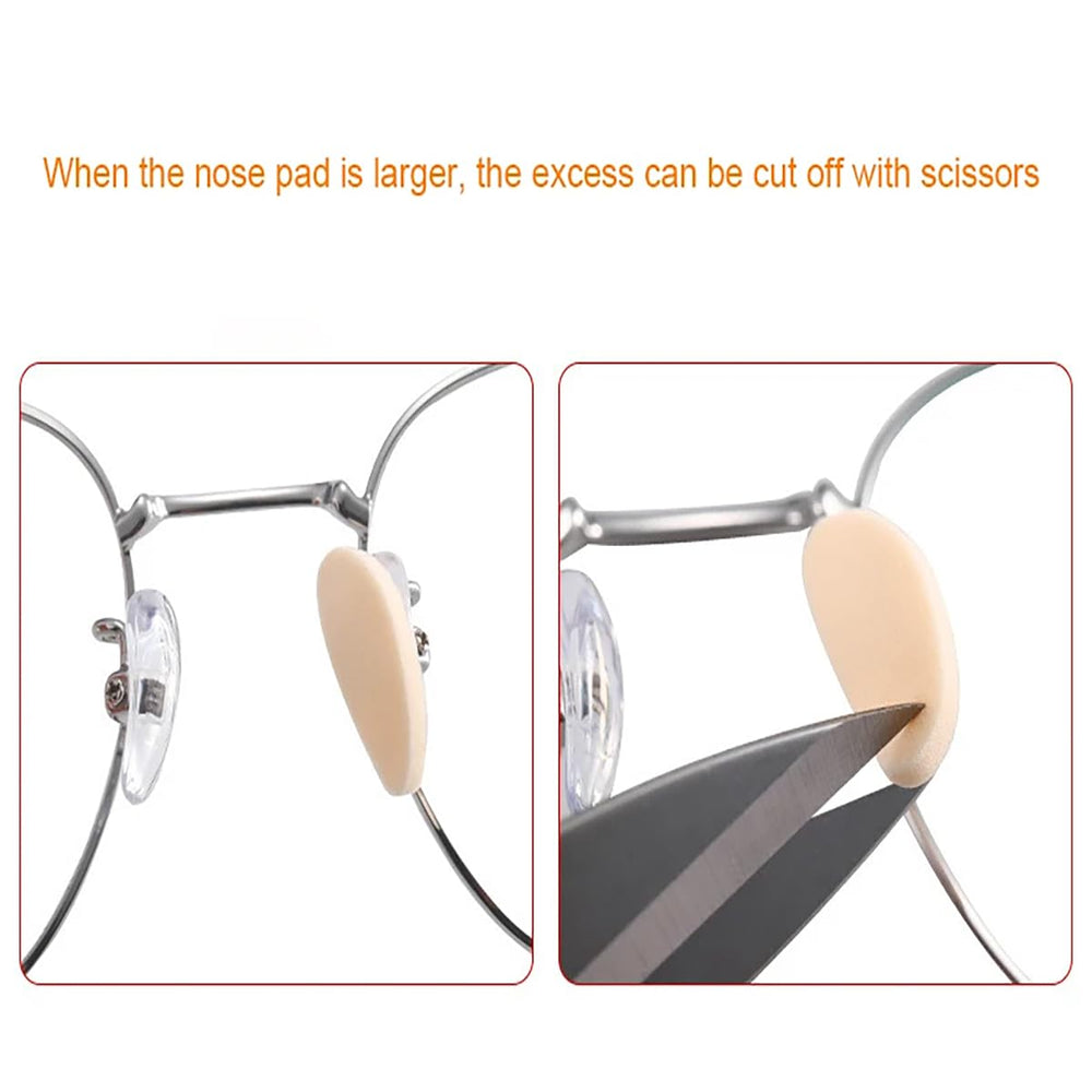 Close-up of foam nose pad shapes: D-shaped, oval, waterdrop