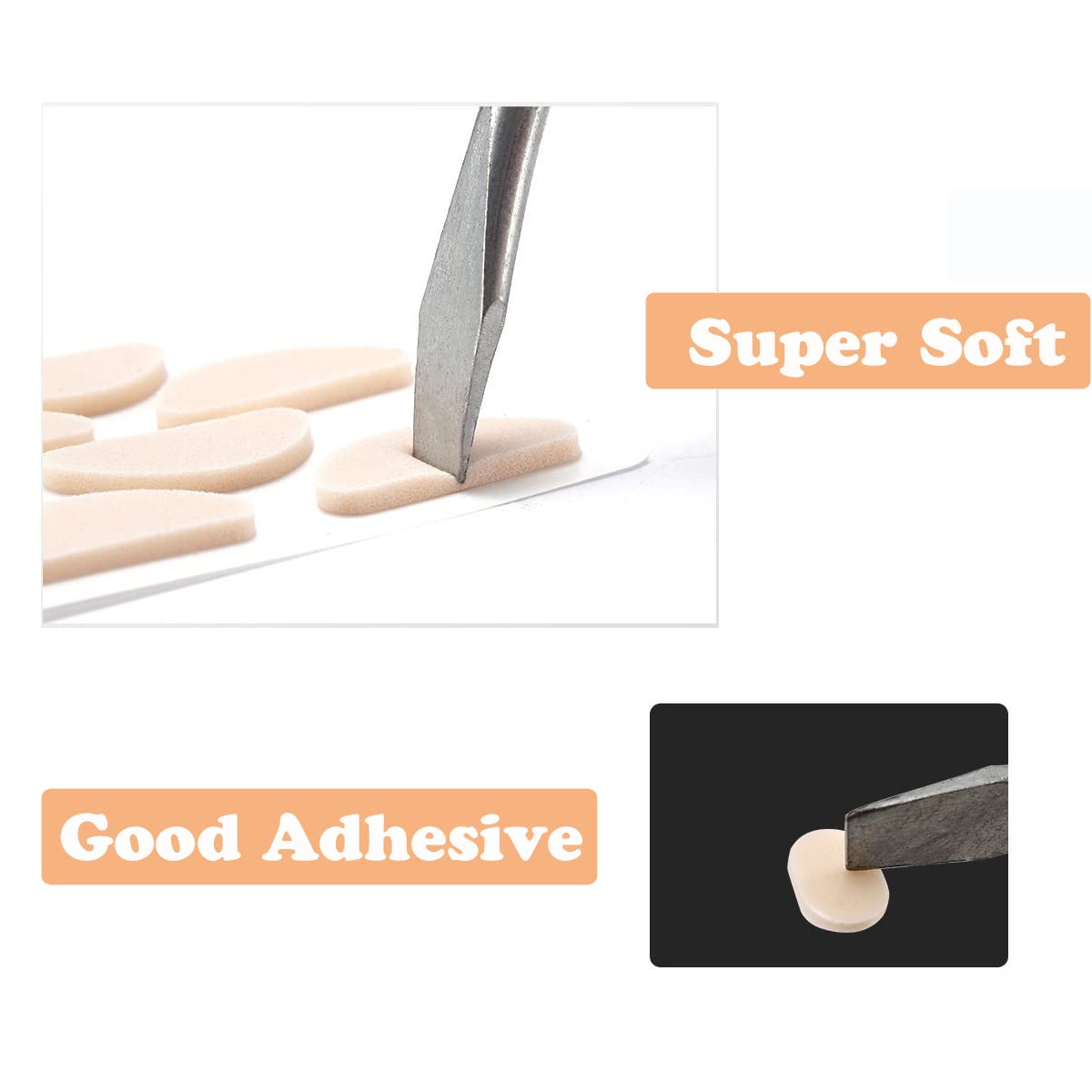 Close-up of 15mm x 6mm D-shaped EVA foam nose pad