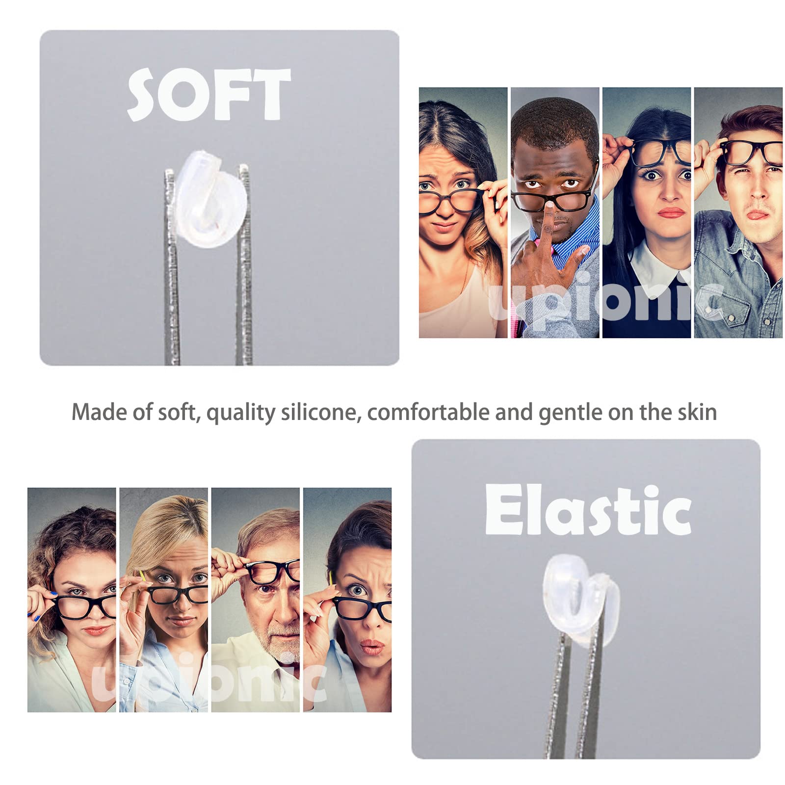 D-shaped ergonomic silicone nose pad for glasses